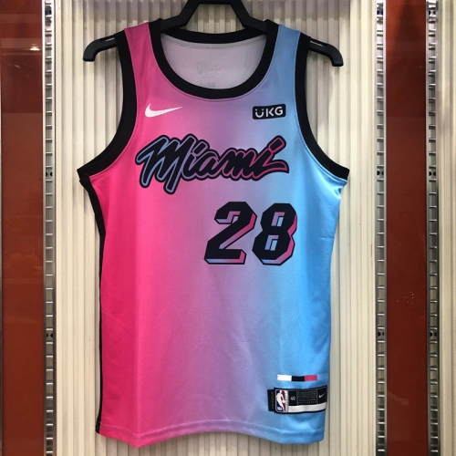 2020-2021 NBA Miami Heat Blue Round collar #28 Jersey-311