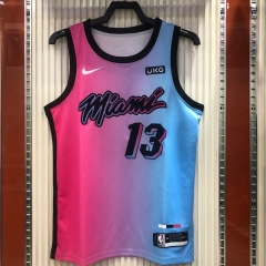 2020-2021 NBA Miami Heat Blue Round collar #13 Jersey-311