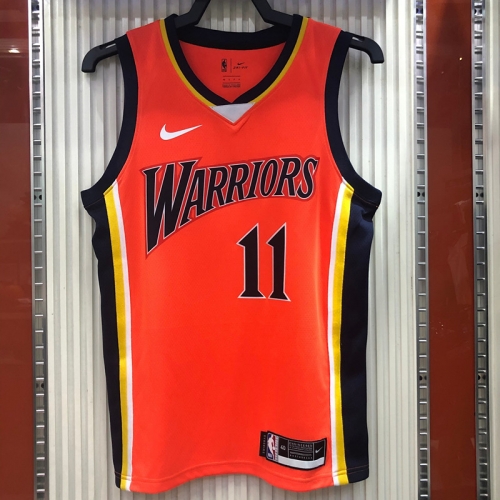 New Arrival NBA Golden State Warriors Orange #11 Jersey-311