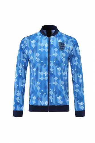 1990 Retro Version England Blue Soccer Jacket Top-LH