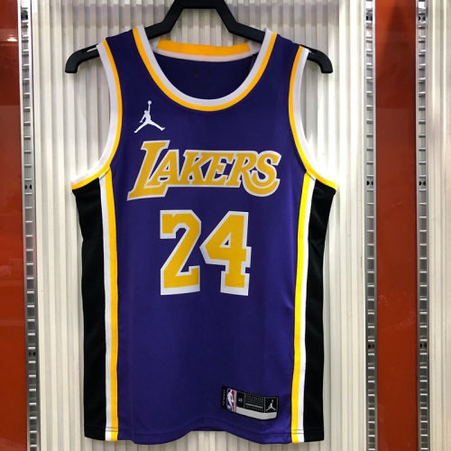Jordan Topic Los Angeles Lakets Purple Collar Round #24 NBA Jersey-311