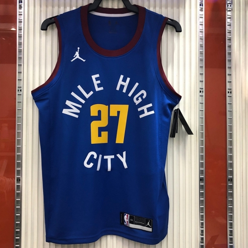 Jordan Topic 2020-2021 City Version NBA Denver Nuggets Blue #27 Jersey-311