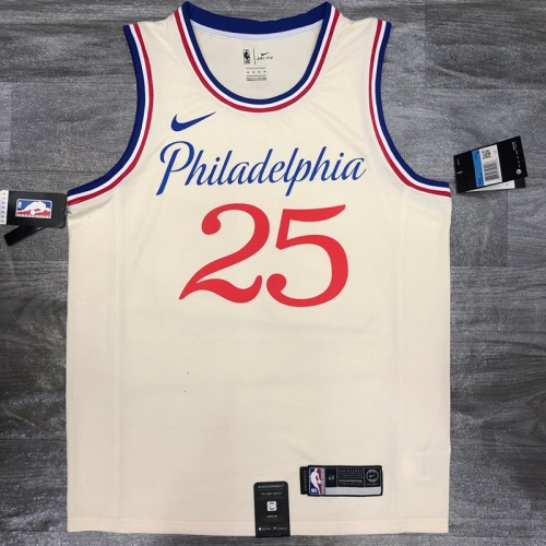 2020 Season Limited NBA Philadelphia 76ers Light Yellow #25 Jersey-311