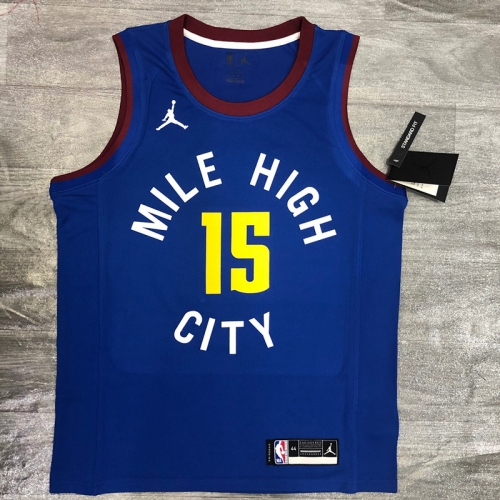 Jordan Topic 2020-2021 City Version NBA Denver Nuggets Blue #15Jersey-311