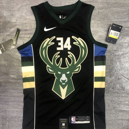 2021 NBA Milwaukee Bucks Black #22 V collar Jersey-311