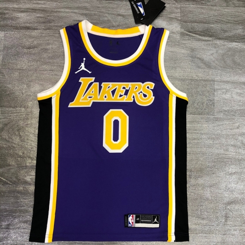 Jordan Topic Los Angeles Lakets Purple Collar Round #0 NBA Jersey-311