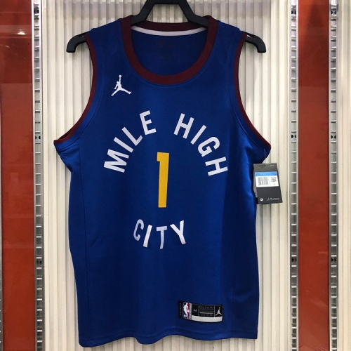 Jordan Topic 2020-2021 City Version NBA Denver Nuggets Blue #1 Jersey-311