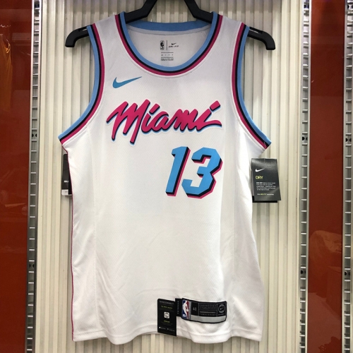 NBA Miami Heat White Round collar #13 Jersey-311