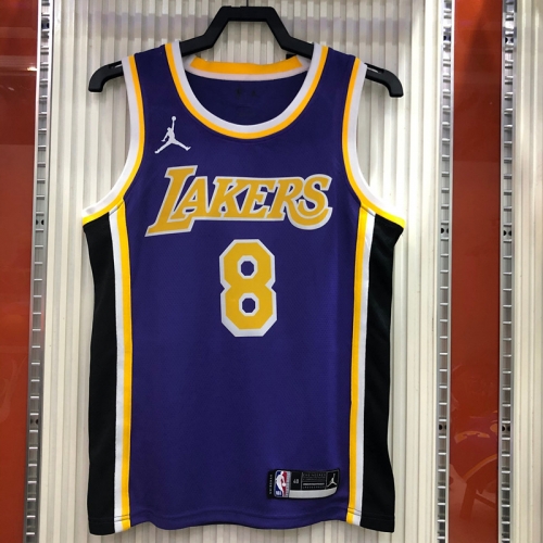 Jordan Topic Los Angeles Lakets Purple Collar Round #8 NBA Jersey-311