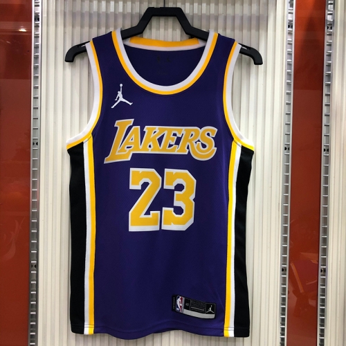 Jordan Topic Los Angeles Lakets Purple Collar Round #23 NBA Jersey-311