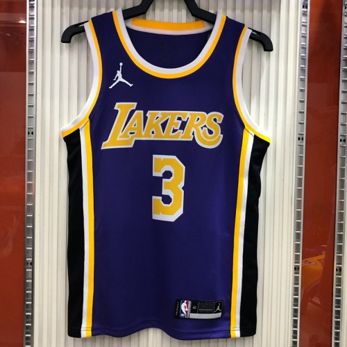 Jordan Topic Los Angeles Lakets Purple Collar Round #3 NBA Jersey-311
