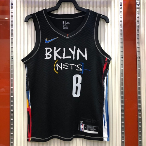 2020-2021 Graffiti Version NBA Brooklyn Nets Black #6 Jersey-311