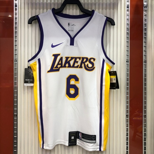 Retro Version Lakers NBA White #6 Jersey-311