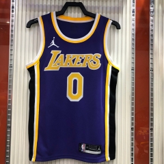 Jordan Topic Los Angeles Lakets Purple Collar Round #0 (KUZMA) NBA Jersey-311