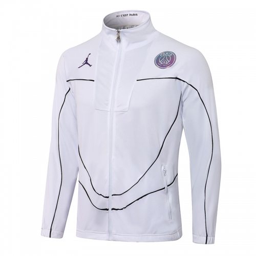 2021/2022 Jordan Paris SG White Bling logo Soccer Jacket Top-815