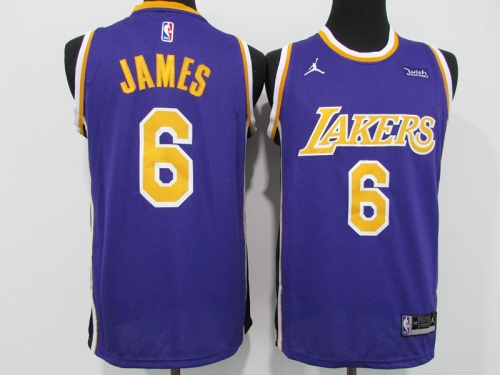 2021-2022 Jordan Los Angeles Lakets Purple #6 NBA Jersey