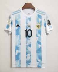 With Patch 2021/2022 Argentina Copa America Final  Home White & Blue #10 (MESSI) Thailand Soccer Jersey AAA-07/410