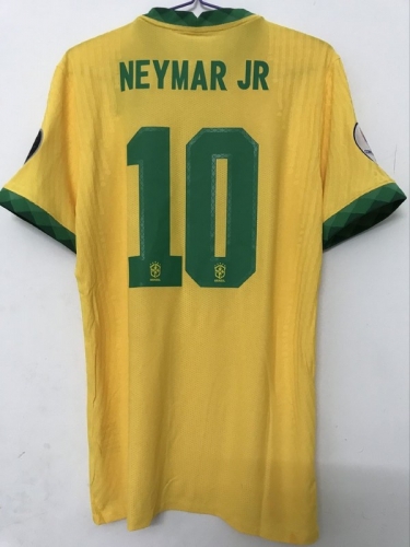 Player Version 2021 Copa America Final Brazil Home Yellow #10 (NEYMAR JR) Thailand Soccer Jersey AAA