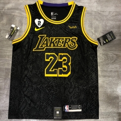 Snake skin Version Los Angeles Lakets Black #23 NBA Jersey-311