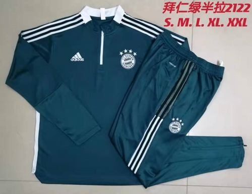 2021-2022 Bayern München Green Thailand Soccer Tracksuit Uniform-815