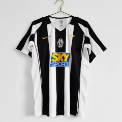 2004-05 Retro Version Juventus Home Black & White Thailand LS Soccer Jersey AAA-710