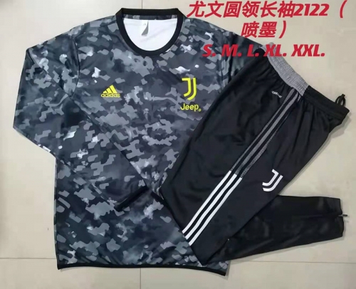 2021/2022 Juventus FC Gray & Black Thailand Soccer Tracksuit Uniform-815