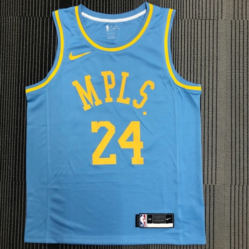 Los Angeles Lakers Blue Round Collar #24 Jersey-311