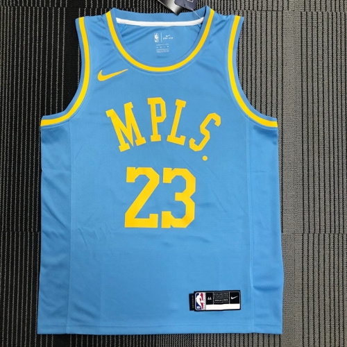 Los Angeles Lakers Blue Round Collar #23 Jersey-311