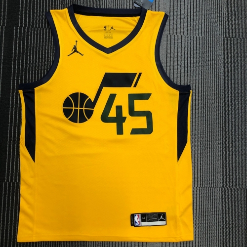 Jordan Topic NBA Utah Jazz Yellow  #45 Jersey-311