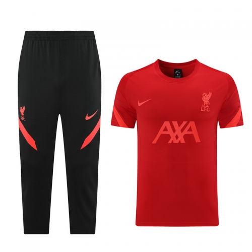 2021-22 Liverpool Red Shorts-Sleeve Thailand Soccer Tracksuit Uniform-815