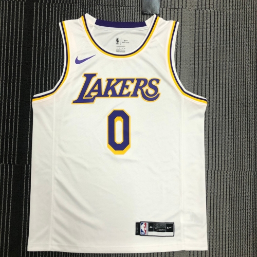 Los Angeles Lakers White  Round Collar #0 Jersey-311