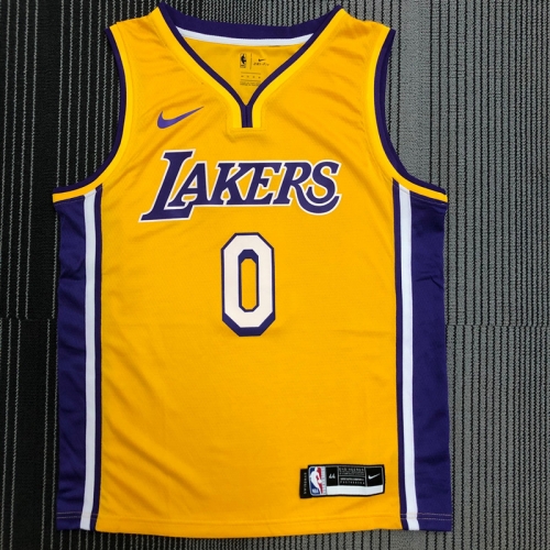Lakers NBA Yellow #0 V Collar Jersey-311