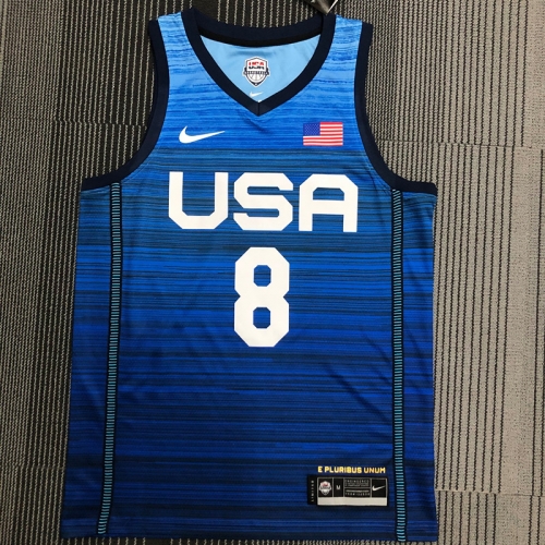 2021 Olympic Games United States Blue #8 Basketball Jersey-311