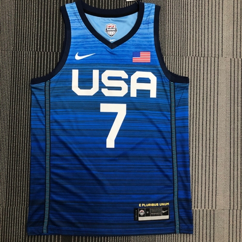 2021 Olympic Games United States Blue #7 Basketball Jersey-311