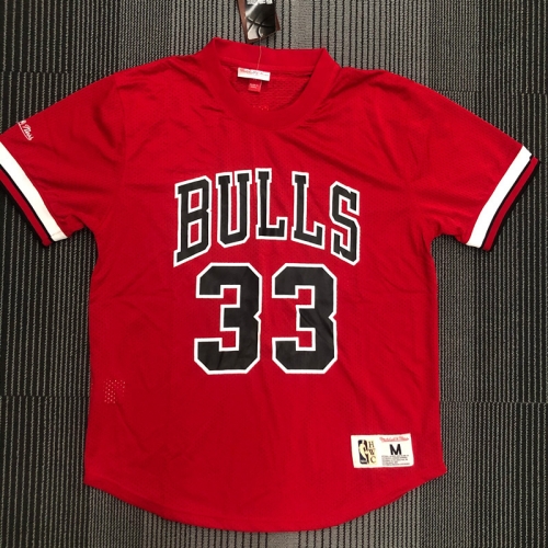 Mitchellness Retro Version Chicago Bull Red #33 Jersey-311