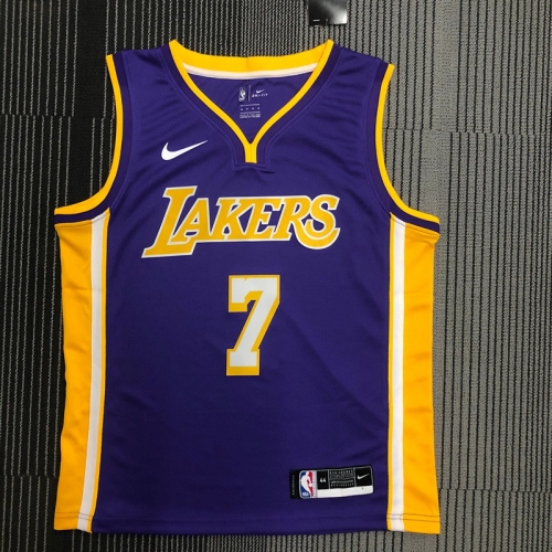 NBA Los Angeles Lakers Purple V Collar #7 Jersey-311