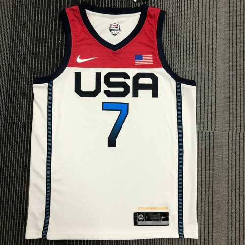 2021 Olympic Games United States White #7 Basketball Jersey-311