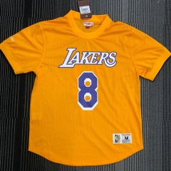 Mitchellness Retro Version NBA Los Angeles Lakers Yellow #8 Jersey-311