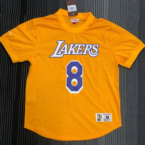 Mitchellness Retro Version NBA Los Angeles Lakers Yellow #8 Jersey-311
