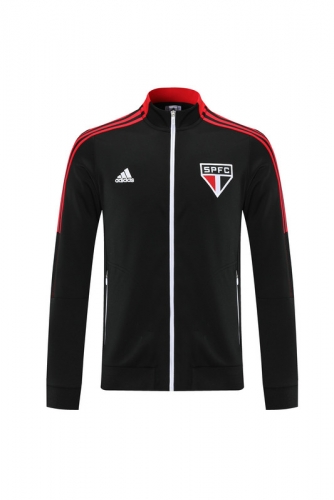 2021-22 Sao Paulo Black Thailand Soccer Jacket Top-LH