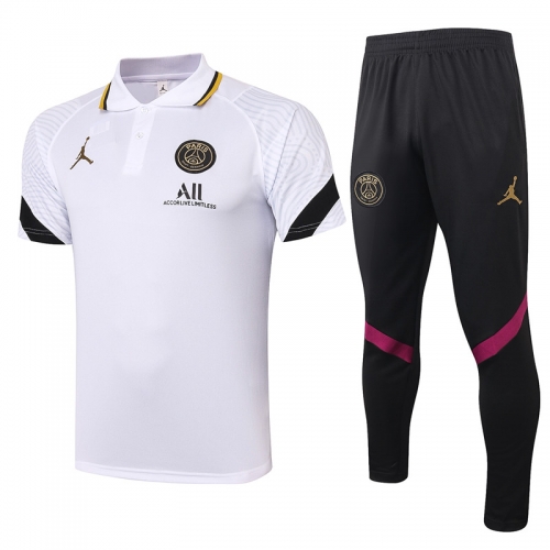 2020-2021 Jordan PSG White Thailand Polo Uniform-815