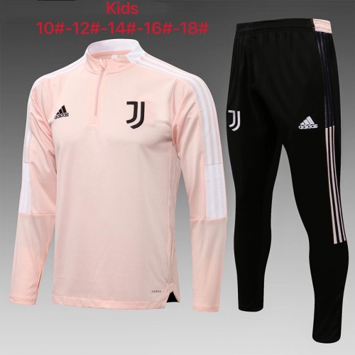 2021-2022 Juventus FC Pink Kids/Youth Tracksuit Uniform-815