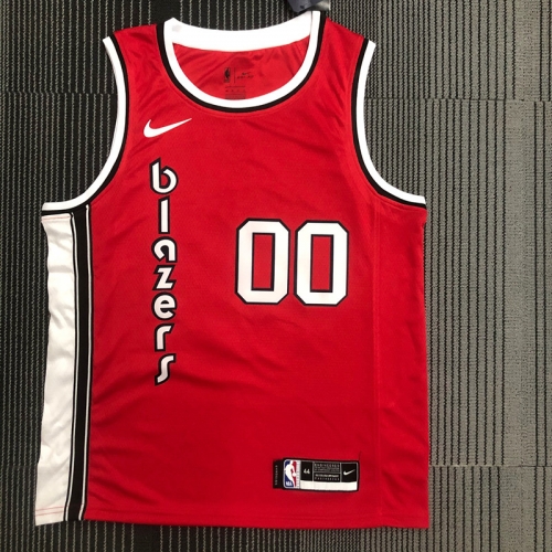 Retro Version NBA Portland Trail Blazers Red #00 Jersey-311