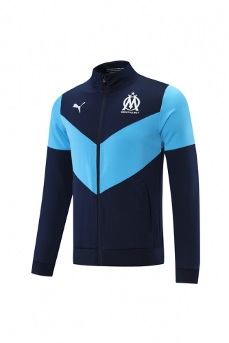 2021-22 Olympique de Marseille Royal/Sky Blue Printed Jacket Top-LH