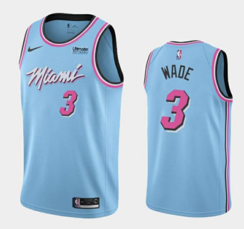 NBA Miami Heat Blue Round collar #3 Jersey-311