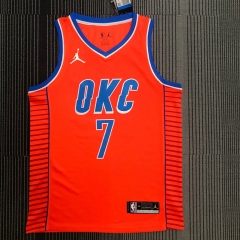 2021 Feiren Version NBA Oklahoma City Thunder Orange #7 Jersey-311