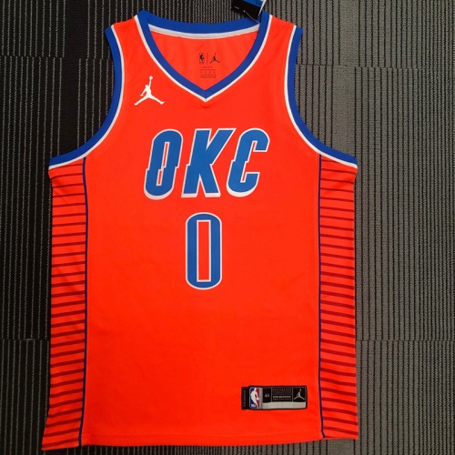 2021 Feiren Version NBA Oklahoma City Thunder Orange #0 Jersey-311