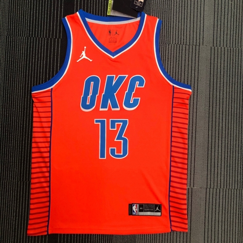 2021 Feiren Version NBA Oklahoma City Thunder Orange #13 Jersey-311