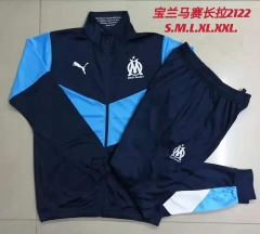 2021-22 Olympique de Marseille Royal Blue Jacket Uniform-815