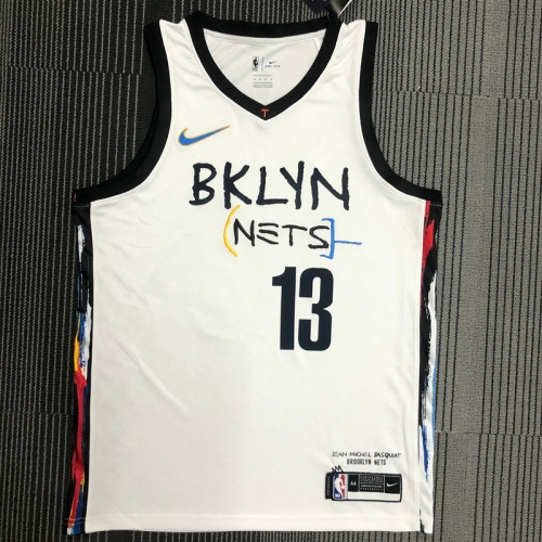 2020-2021 Graffiti Version NBA Brooklyn Nets White #13 Jersey-311